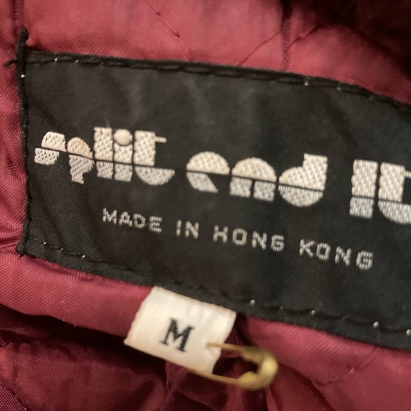 Vintage REAL RABBIT FUR Coat Jacket Maroon Red - Picture 13 of 13